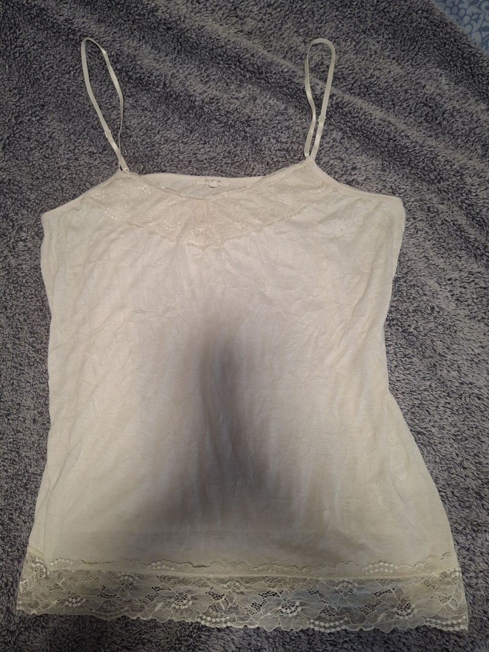 Maurices Cream Lace Trim Spaghetti Strap Camisole